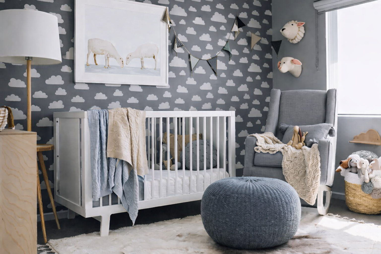 A calm, finished nursery designed by Chi's Nest